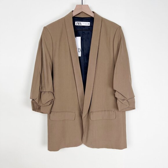 New Zara Oversized Blazer Jacket Coat Preppy Academia Old Money Quiet Luxury XL - Picture 7 of 13